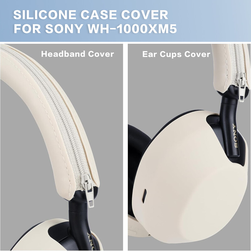За Sony WH-1000XM5 силиконов защитен капак за слушалки / предпазен капак за слушалки / антифони Защитен ръкав