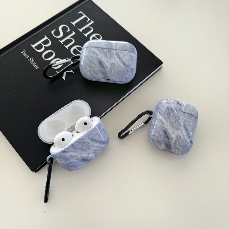 Jednostavan i simpatičan sivi mramor Prikladan za AirPods 3 2 1 Pro2 Pro Film Mekana torbica Poklopac za slušalice Zaštitni poklopac