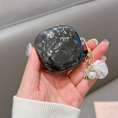 За Samsung Galaxy Buds Live 2 Pro 2 FE Case Simple Shell Leopard Print TPU Калъф за слушалки Калъф за аксесоари с перлен ключодържател