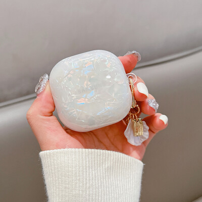 За Samsung Galaxy Buds Live 2 Pro 2 FE Case Simple Shell Leopard Print TPU Калъф за слушалки Калъф за аксесоари с перлен ключодържател