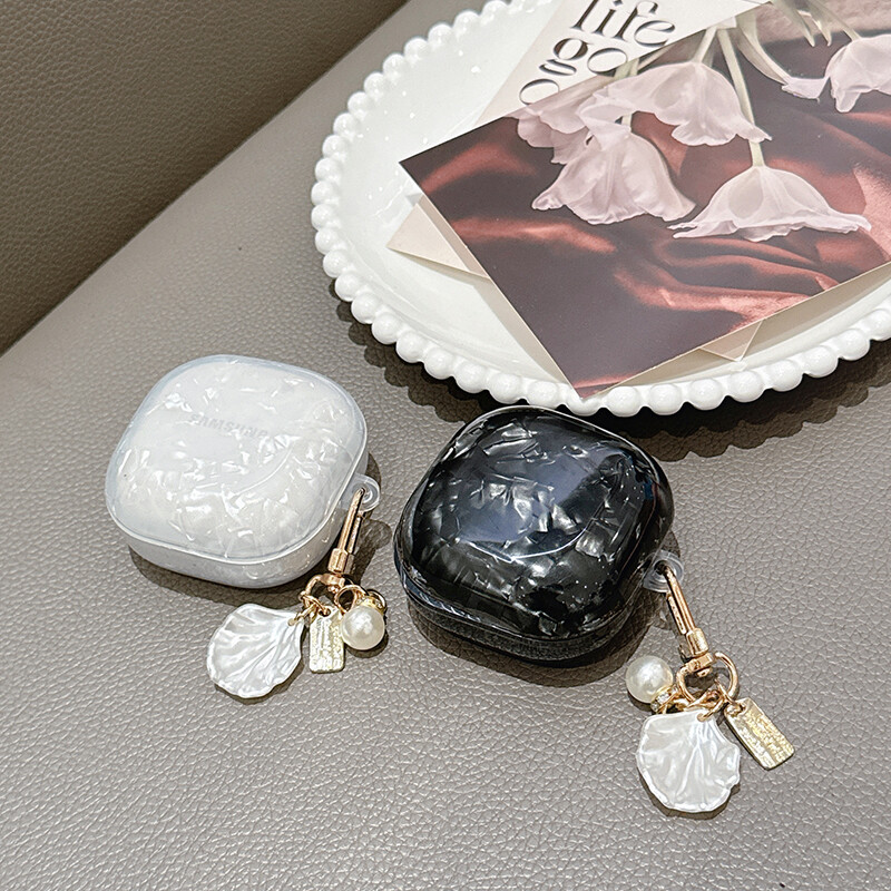 За Samsung Galaxy Buds Live 2 Pro 2 FE Case Simple Shell Leopard Print TPU Калъф за слушалки Калъф за аксесоари с перлен ключодържател