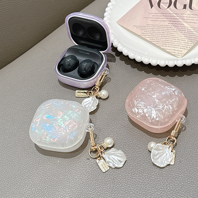 За Samsung Galaxy Buds Live 2 Pro 2 FE Case Simple Shell Leopard Print TPU Калъф за слушалки Калъф за аксесоари с перлен ключодържател