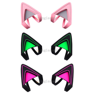 1 pár Kitty macska füle Pink Purple Green for RAZER Kraken V2 special/Kraken 2019/ Kraken TE /7.1 V2 fejhallgató Headset