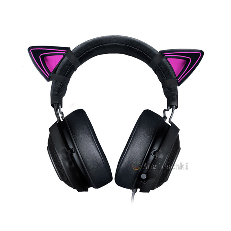1 чифт котешки уши розово лилаво зелено за RAZER Kraken V2 special/Kraken 2019/ Kraken TE /7.1 V2 слушалки Слушалки