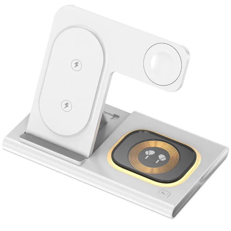 30W 3 u 1 LED sklopivi stalak za bežični punjač za Samsung S24 S23 S22 Watch 6 5 4 Active 1 2 Galaxy Buds Stanica za brzo punjenje