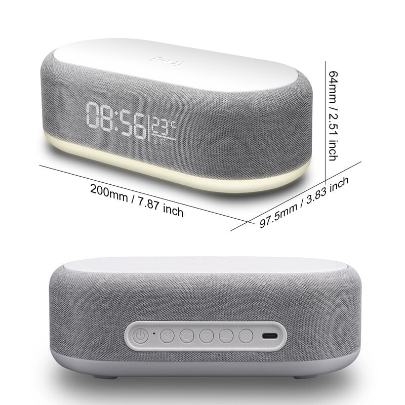 Brzi bežični punjač Budilica Vrijeme LED svjetlo Termometar iPhone za 15 14 13 12 Dock stanica za punjenje za Samsung S24 S23