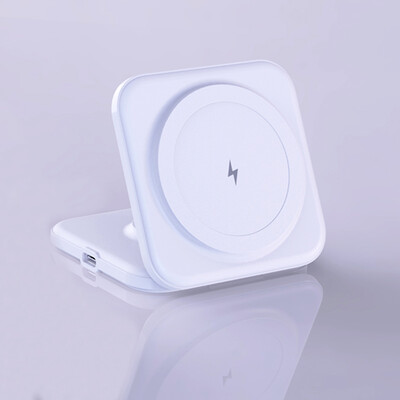 Мини магнитно 2 в 1 безжично зарядно устройство за пътуване Безжична сгъваема станция за зареждане за iPhone 13 14 15 16 Pro Max AirPods Pro iWatch
