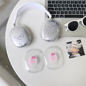 INS Rose Butterfly apsauginis dėklas Apple Airpods Max ausinių dėklas Skaidrus minkštas silikoninis ausinės, skirtas Airpods Max priedai