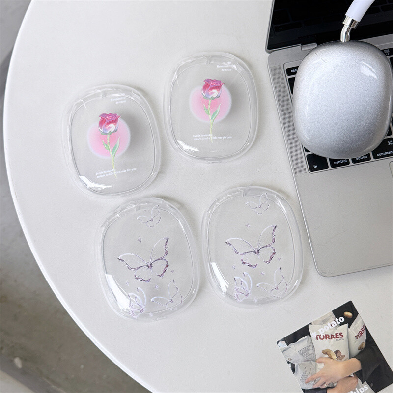INS Rose Butterfly Zaštitna torbica za Apple Airpods Max Torbica za slušalice Prozirna mekana silikonska slušalica za Airpods Max Dodaci