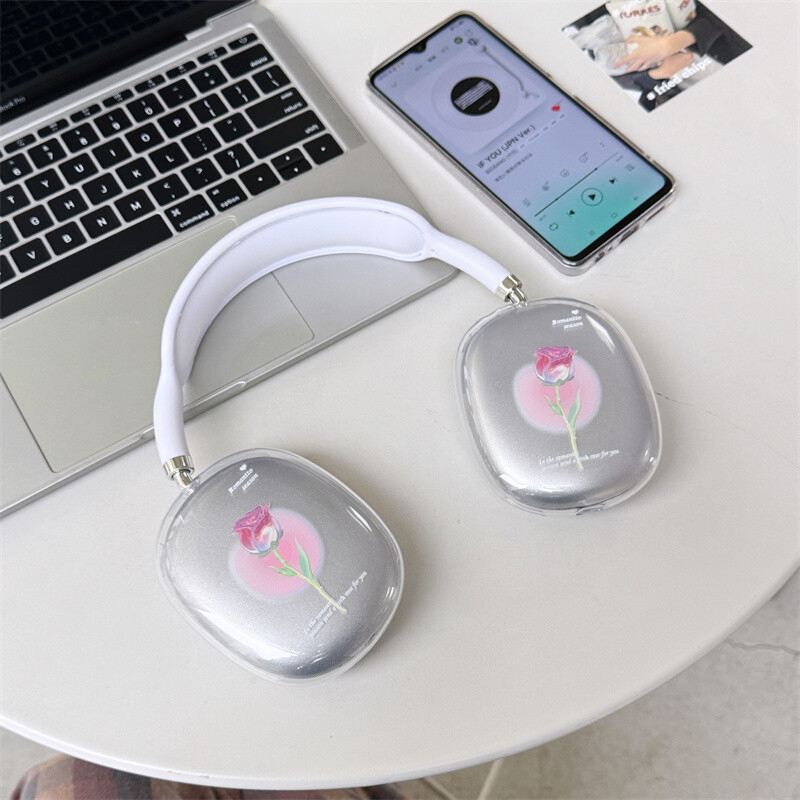 INS Rose Butterfly Zaštitna torbica za Apple Airpods Max Torbica za slušalice Prozirna mekana silikonska slušalica za Airpods Max Dodaci