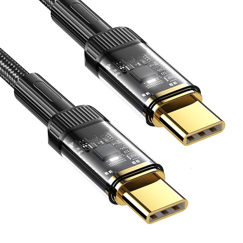 Tip C do tipa C 100w Pd prozirni kabel za brzo punjenje Podatkovni kabel za iPhone Samsung Xiaomi Huawei Macbook kabeli