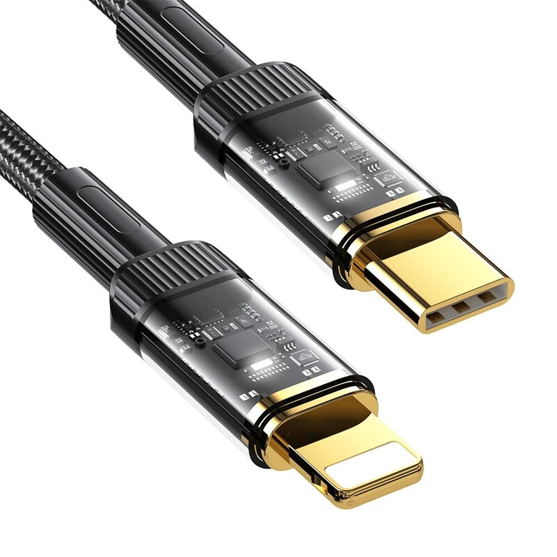 Tip C do tipa C 100w Pd prozirni kabel za brzo punjenje Podatkovni kabel za iPhone Samsung Xiaomi Huawei Macbook kabeli