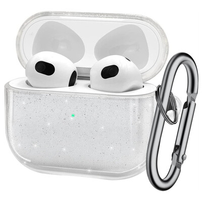Bling Glitter mekana TPU torbica za slušalice s privjeskom za Airpods Pro 2 Generation Air Pods 4 2024 3 2 1 3rd Gen Cover Dodaci