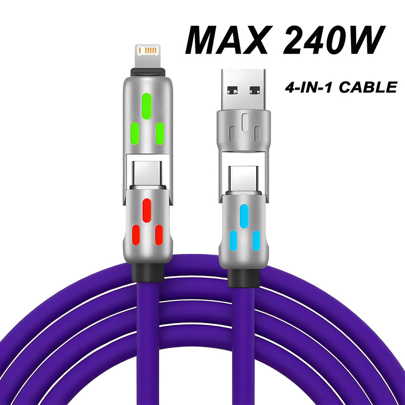 4 u 1 kabel za brzo punjenje 3A USB kabel USB A na Micro Type C za iPhone 15 14 13por 3 u 1 Samsung Huawei Xiaomi Quick Charger