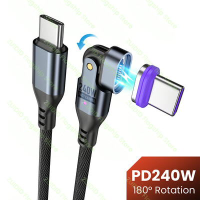 180 Forgassa el a 240 W-os USB C-t C típusúhoz Mágneses töltőkábel C típusú USB gyorstöltő adatkábel iPhone 15 16 MacBook iPadhez Samsung