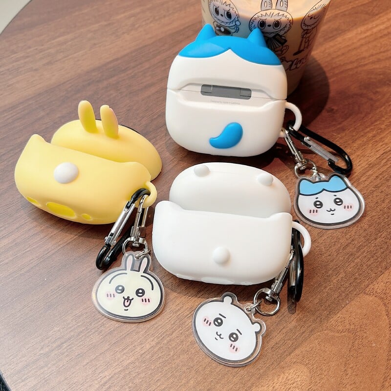 Калъф за слушалки Chiikawa Kawaii, анимационен герой Usagi, защита срещу падане, кутия за зареждане с Bluetooth, Airpods 4, 2, 3, 1, Pro , Pro2