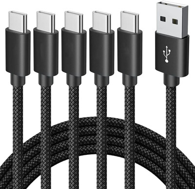 5Pack 1M 2M 3M Gyorstöltő szövet Nylon C típusú USB-C adattöltő kábel kábelek Samsung s21 s22 note 20 htc lg készülékhez