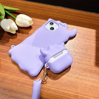 Για Airpods 4 Cute Cartoon 3D Ghost Earpods Θήκη για Airpods 1 2 3 Pro 2 Wireless Earphone Cover Monster Charging Box Stylus Pen