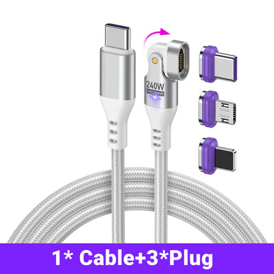 AUFU 240W магнитен кабел за супер бързо зареждане за iPhone 16 15 Pro max USB тип C към USB C проводник 5A за лаптоп Macbook Xiaomi