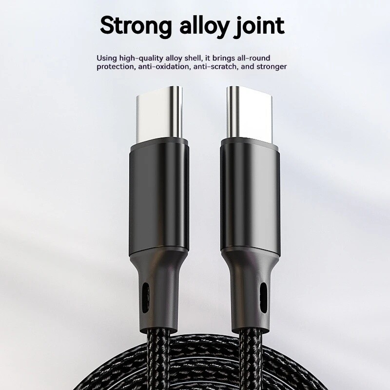Тип C до C кабел за данни Dual Head Pd60W Fast Charging Knit Ctoc Car Charging Cable for Iphone Laptop Huawei Xiaomi Type C Phone