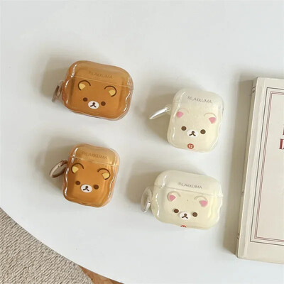 Couple Cartoon Bear Case AirPods 4 Airpod 1 2 3 Pro Pro2 Bluetooth fülhallgatók töltődoboz védő fülhallgató tok burkolata