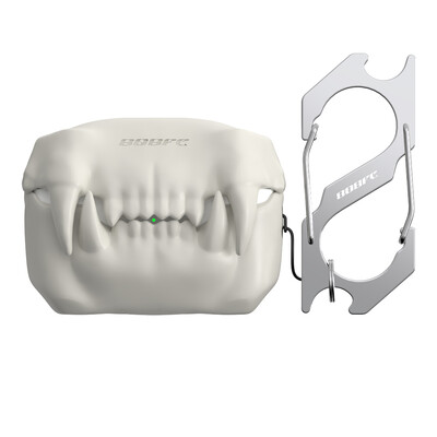 Силиконов оригинален калъф за безжични слушалки Tiger Tooth Защитни тапи Слушалки Калъф за Хелоуин с ключодържател за AirPods Pro