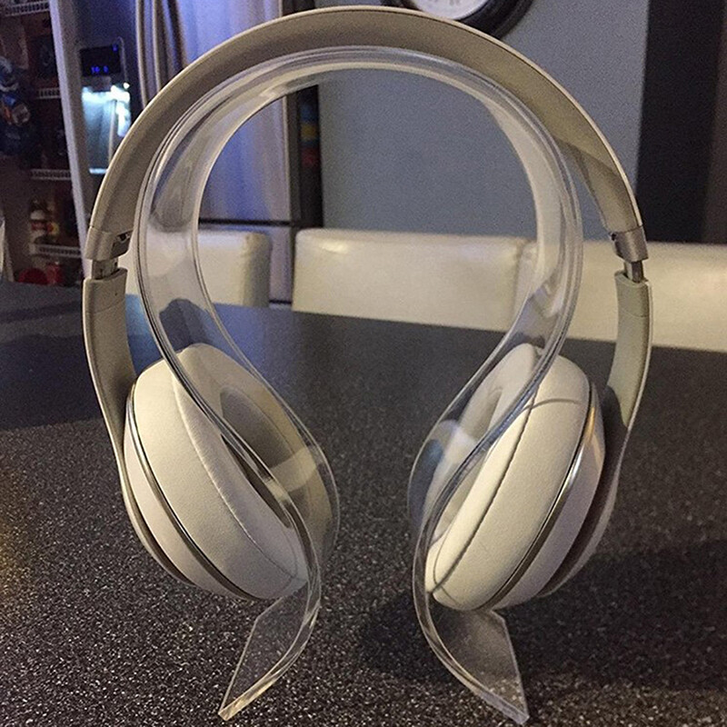 Нова преносима стойка за слушалки Държач за слушалки Закачалка Универсален акрилен дисплей за слушалки Скоба Подходящ за всички размери слушалки