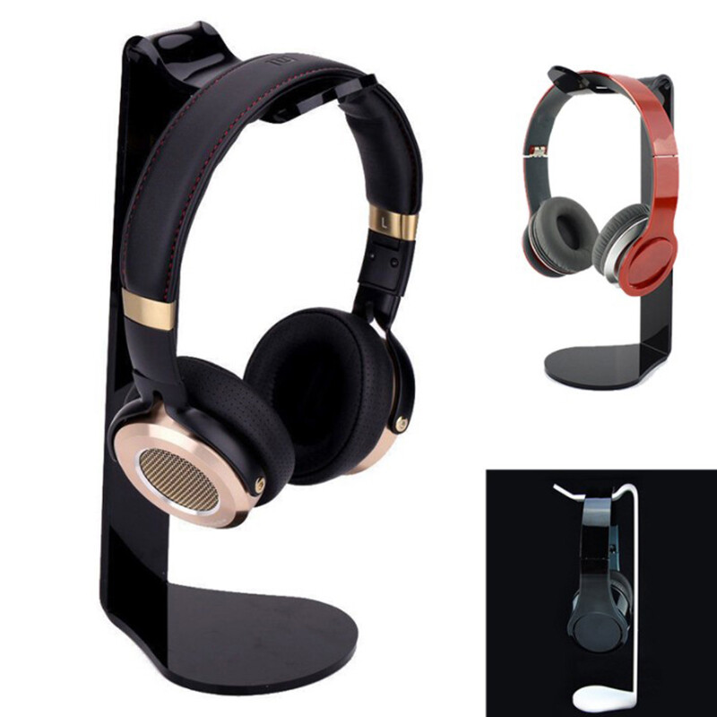 Нова преносима стойка за слушалки Държач за слушалки Закачалка Универсален акрилен дисплей за слушалки Скоба Подходящ за всички размери слушалки