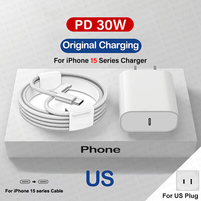 Apple eredeti 30 W-os gyorstöltőhöz iPhone 11 13 12 14 15 16 Pro Max Mini XR XS X 8 Plus gyorstöltőhöz C típusú iPhone kábel