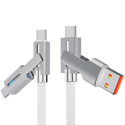 Преносим 4-в-1 мулти-USB кабел Бързо зареждане 1.2M/2M Телефонен кабел TYPE-C Зарядно устройство за данни Материал от цинкова сплав