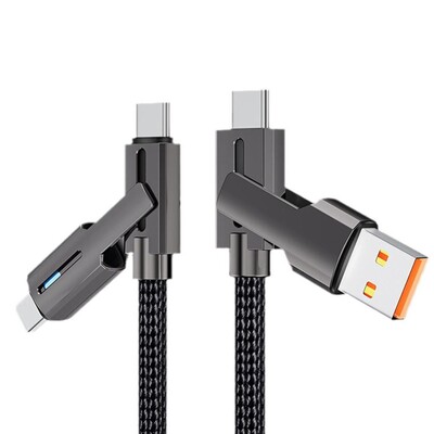 Преносим 4-в-1 мулти-USB кабел Бързо зареждане 1.2M/2M Телефонен кабел TYPE-C Зарядно устройство за данни Материал от цинкова сплав