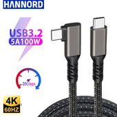 USB C 3.2 Gen 2 tip C na USB C kabel 20Gbps 4K@60HZ video VR podatkovni kabel 5A 100W PD brzo punjenje za prijenosno računalo Macbook Pro iPad