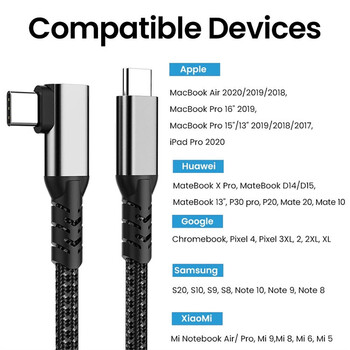 USB C 3.2 Gen 2 Type C σε Καλώδιο USB C 20Gbps 4K@60HZ Video VR Καλώδιο δεδομένων 5A 100W PD Γρήγορη φόρτιση για φορητό υπολογιστή Macbook Pro iPad