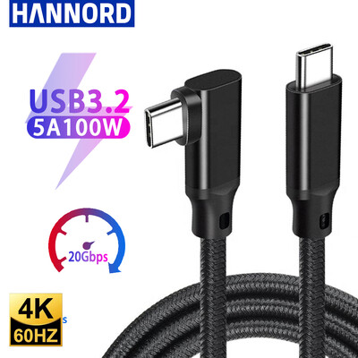 USB C 3.2 Gen 2 tip C na USB C kabel 20Gbps 4K@60HZ video VR podatkovni kabel 5A 100W PD brzo punjenje za prijenosno računalo Macbook Pro iPad