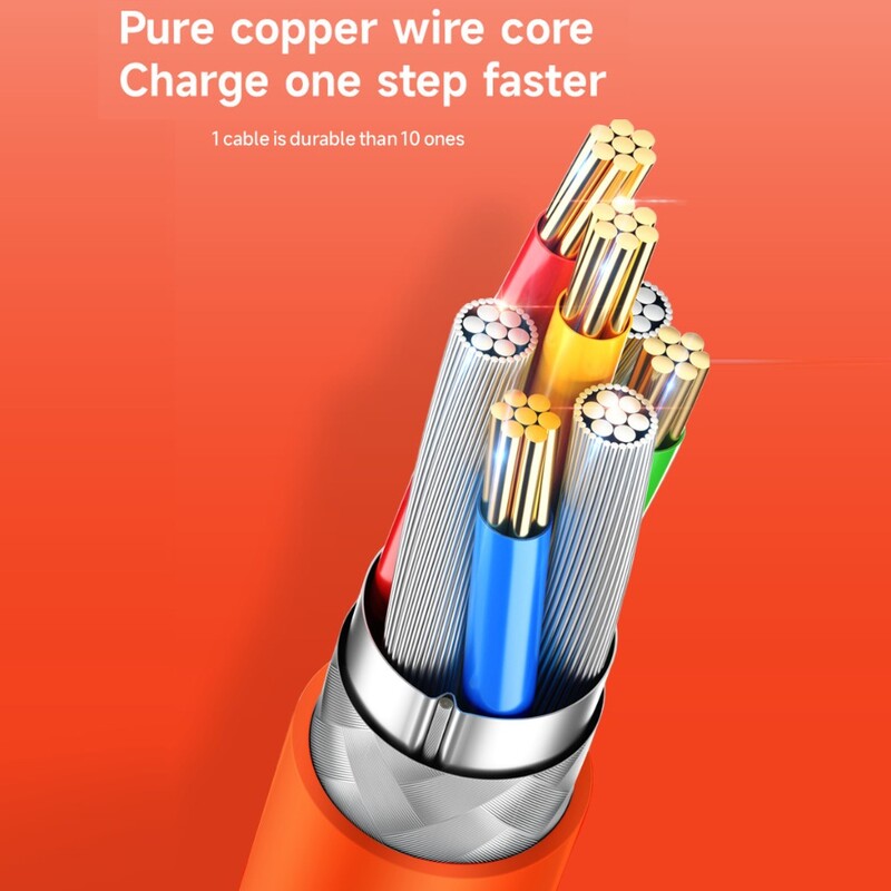 Моден тип C/Micro USB 65W USB C кабел 6A Кабел за данни за бързо зареждане Прозрачен изглед 1m Зареждане на мобилен телефон