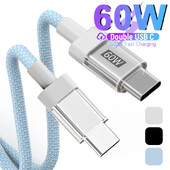 Tip C do C Kabeli za brzo punjenje Prozirne pletene žice za Samsung S24 Mi Google Huawei Android telefone USB-C podatkovni kabel