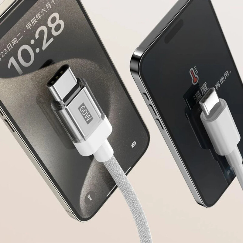 Tip C do C Kabeli za brzo punjenje Prozirne pletene žice za Samsung S24 Mi Google Huawei Android telefone USB-C podatkovni kabel