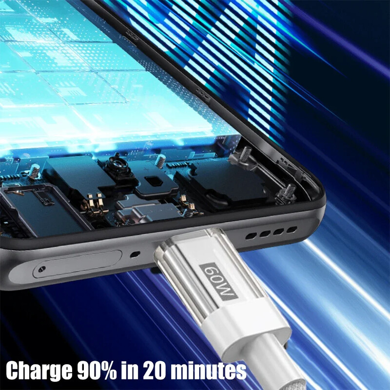 Tip C do C Kabeli za brzo punjenje Prozirne pletene žice za Samsung S24 Mi Google Huawei Android telefone USB-C podatkovni kabel