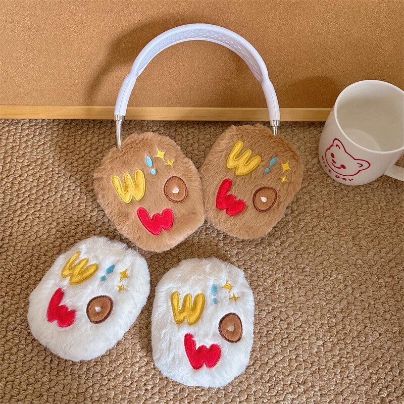 1 чифт зимна козина забавен пухкав плюшен калъф за чаши за уши за Airpods Max Airpodmax против надраскване Удароустойчив капак за слушалки Аксесоари