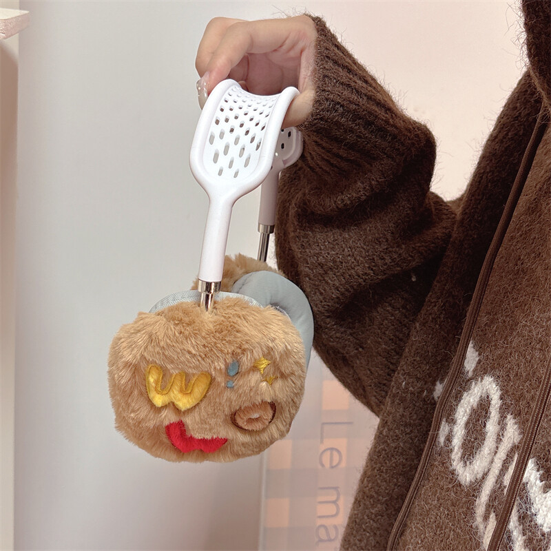 1 чифт зимна козина забавен пухкав плюшен калъф за чаши за уши за Airpods Max Airpodmax против надраскване Удароустойчив капак за слушалки Аксесоари