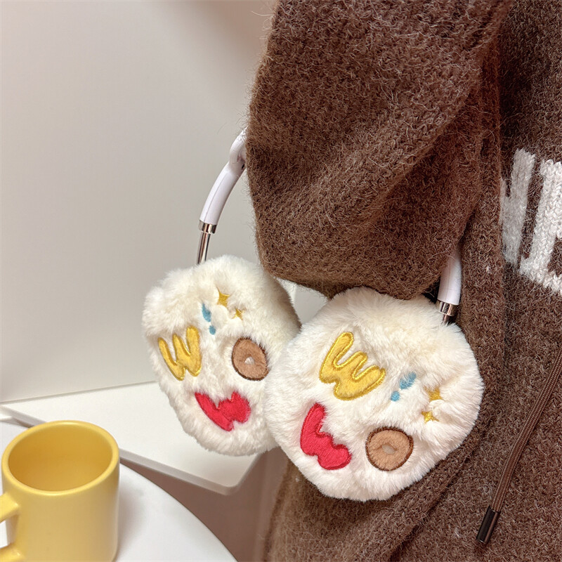1 чифт зимна козина забавен пухкав плюшен калъф за чаши за уши за Airpods Max Airpodmax против надраскване Удароустойчив капак за слушалки Аксесоари