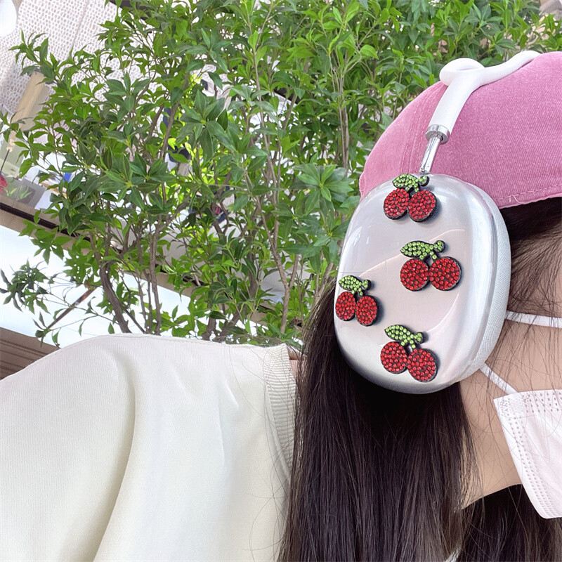 Za Airpods Max torbica za slušalice Luksuzna Cherry Flash Diamond silikonska zaštitna maska za Apple Airpods Max Sport torbica za slušalice