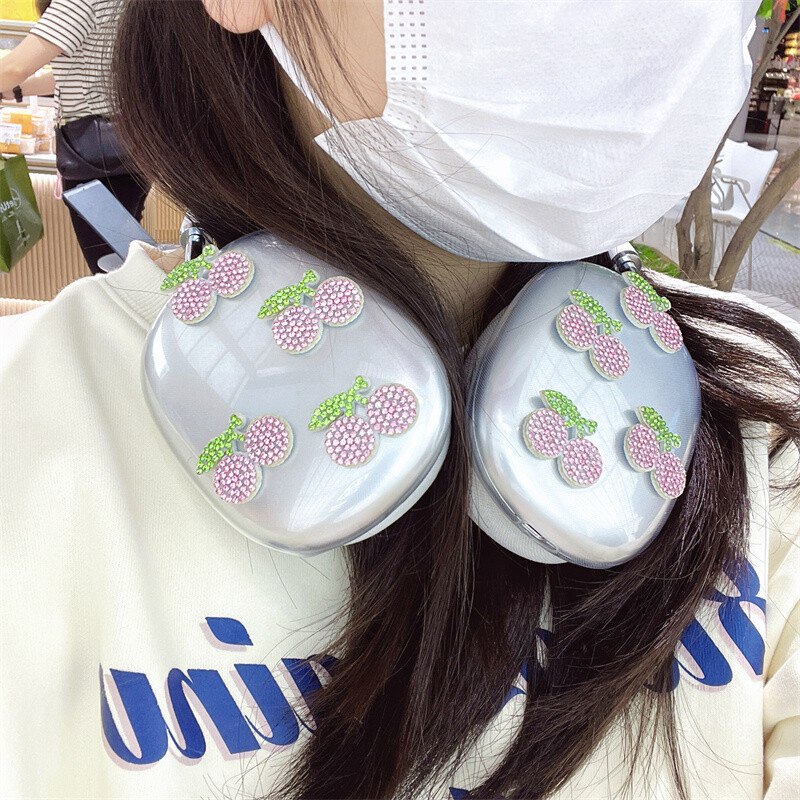 Za Airpods Max torbica za slušalice Luksuzna Cherry Flash Diamond silikonska zaštitna maska za Apple Airpods Max Sport torbica za slušalice