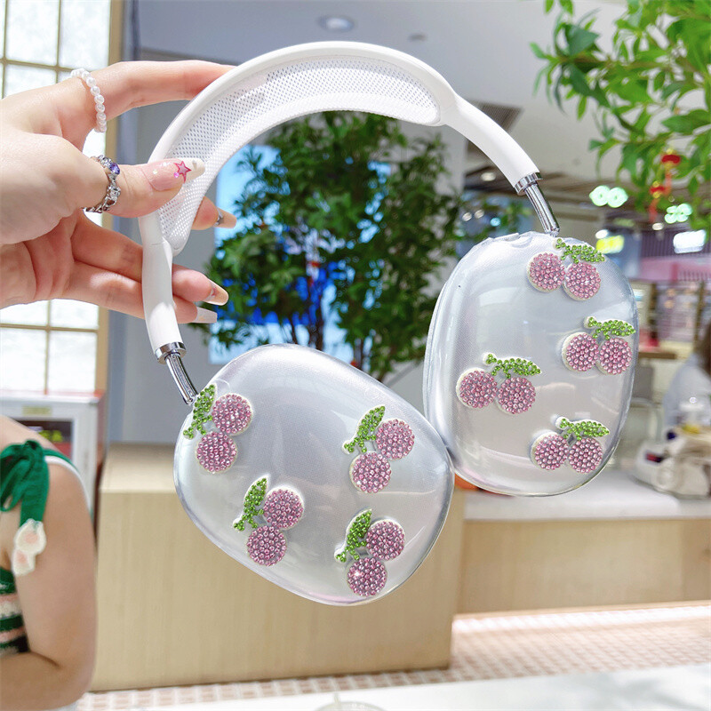 Za Airpods Max torbica za slušalice Luksuzna Cherry Flash Diamond silikonska zaštitna maska za Apple Airpods Max Sport torbica za slušalice