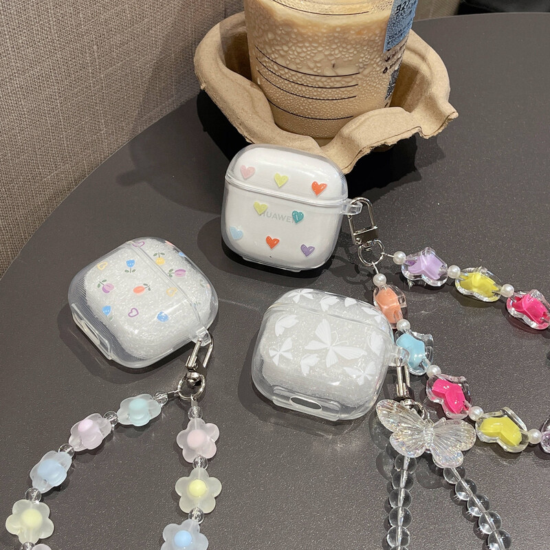 1 kom Heart Pattern Futrole za slušalice s narukvicom za HUAWEI FreeBuds SE 2 Zaštitna maska Zaštitna kutija za dodatke za slušalice