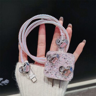 Slatka zaštitna mekana silikonska maska za iPhone 16 11 15 14 13 12 Pro Max iPhone PD 20W/18W US brzi punjač pokriva Zaštita za kabel