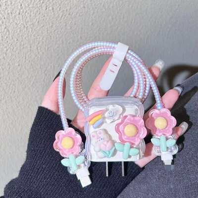 Slatka zaštitna mekana silikonska maska za iPhone 16 11 15 14 13 12 Pro Max iPhone PD 20W/18W US brzi punjač pokriva Zaštita za kabel