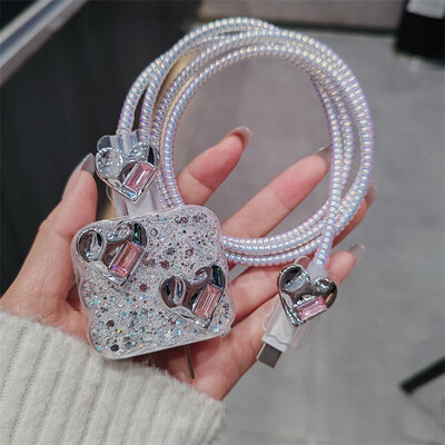 Slatka zaštitna mekana silikonska maska za iPhone 16 11 15 14 13 12 Pro Max iPhone PD 20W/18W US brzi punjač pokriva Zaštita za kabel