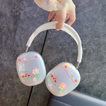 Για AirPods Max Cute μοτίβο Διάφανη θήκη Μαλακή σιλικόνη TPU Κάλυμμα αντικραδασμικό μανίκι Προστατευτικές θήκες Αξεσουάρ ακουστικών