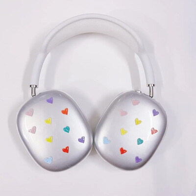 За AirPods Max Прозрачен калъф със сладък модел Мек силиконов TPU удароустойчив капак Калъф Защитни калъфи Аксесоари за слушалки